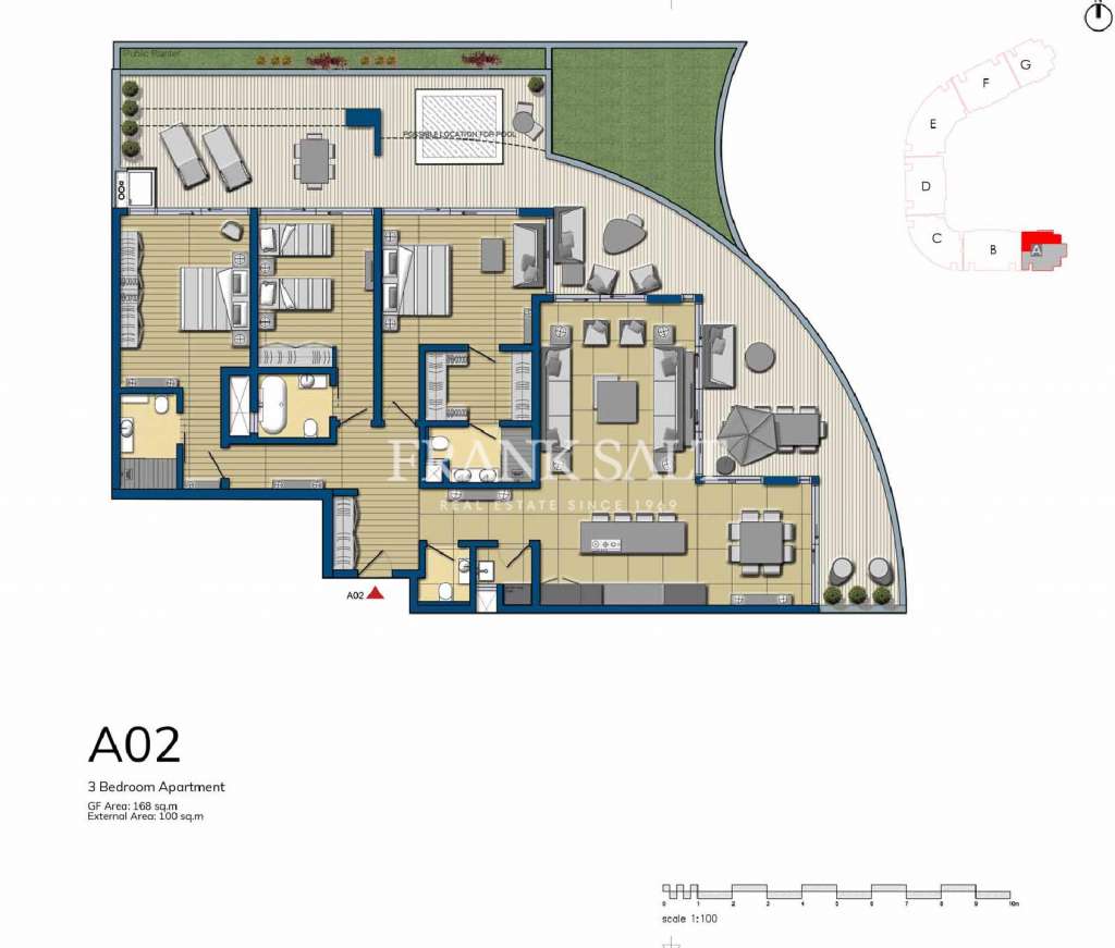 3 Bed, ApartmentFor Sale, The Shoreline at Smart City, Malta