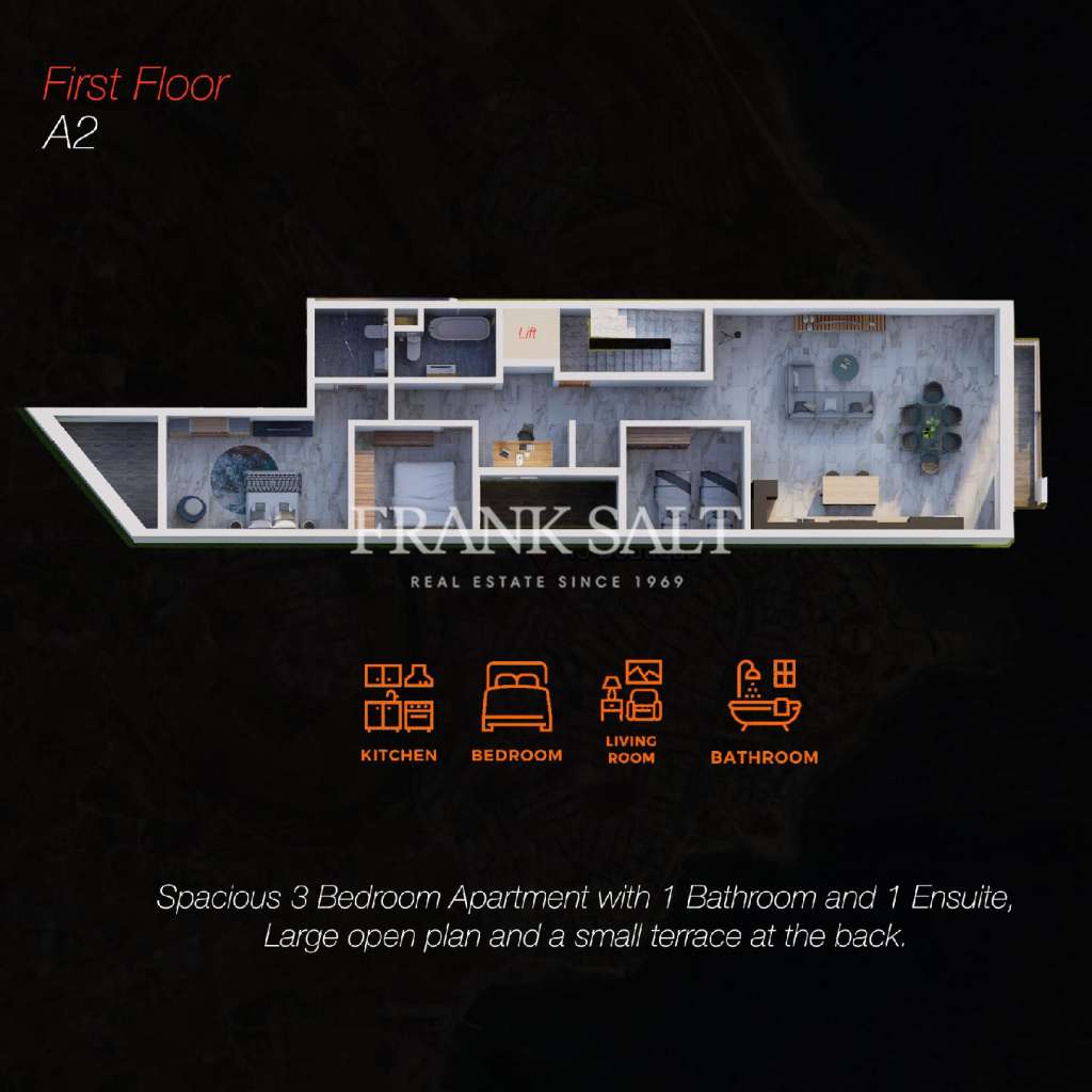 3 Bed, ApartmentFor Sale, Marsascala, Malta