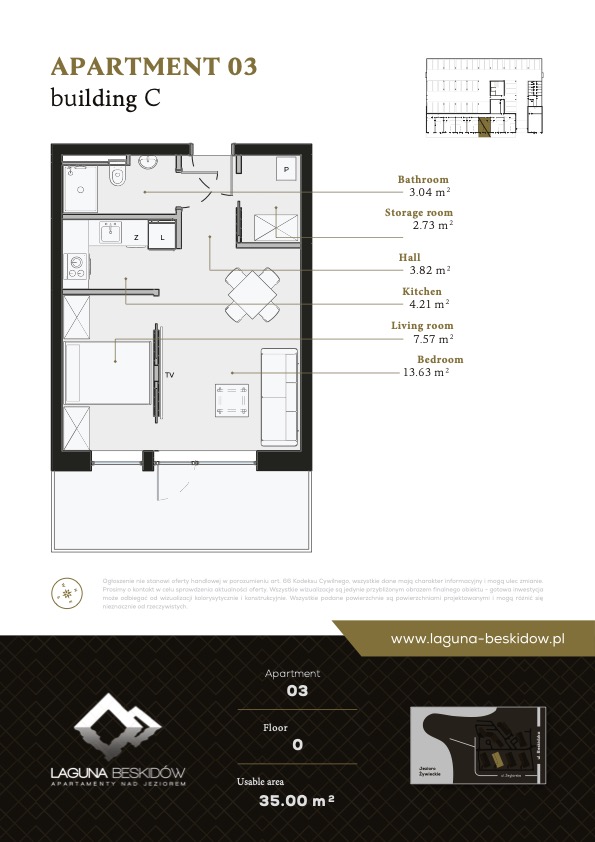 1 Bed, 1 Bath, ApartmentFor Sale, Zywiec, Silesia Province