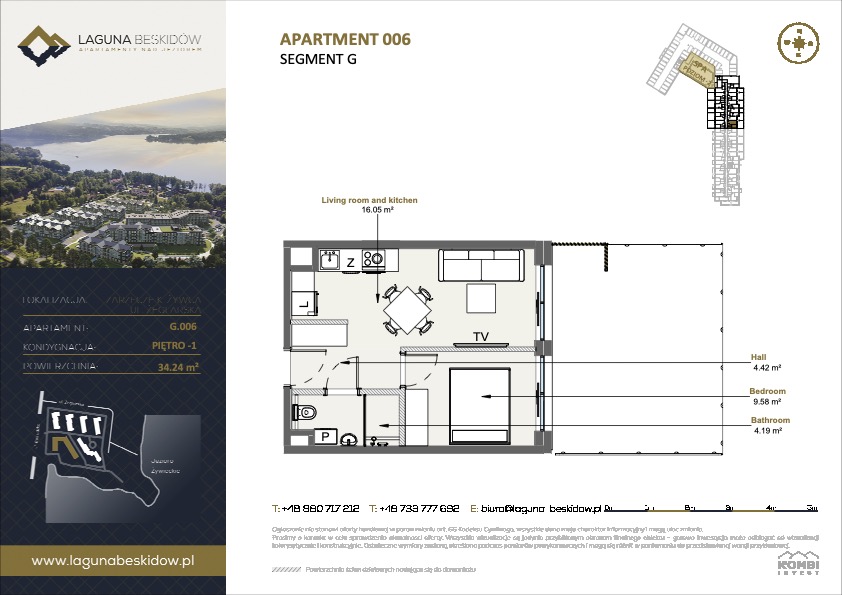 1 Bed, 1 Bath, ApartmentFor Sale, Zywiec, Silesia Province