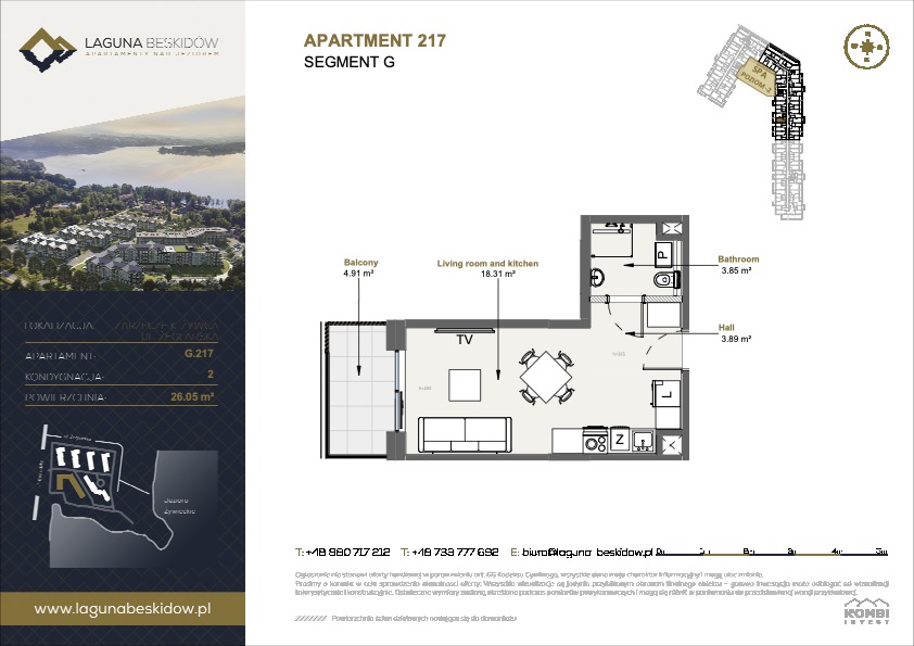 1 Bed, 1 Bath, ApartmentFor Sale, Zywiec, Silesia Province