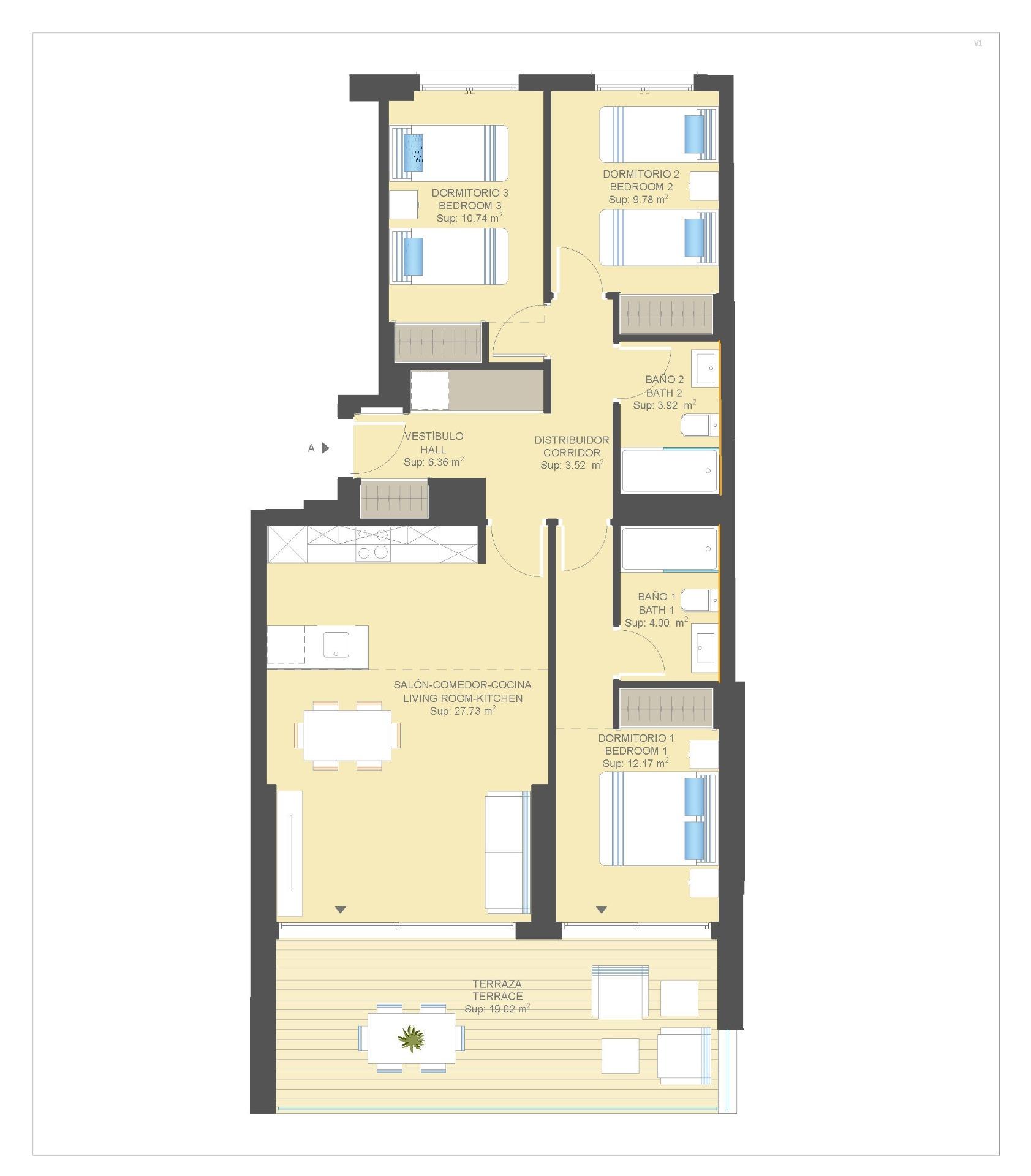 3 Bed, 2 Bath, ApartmentFor Sale, Orihuela Costa, Costa Blanca