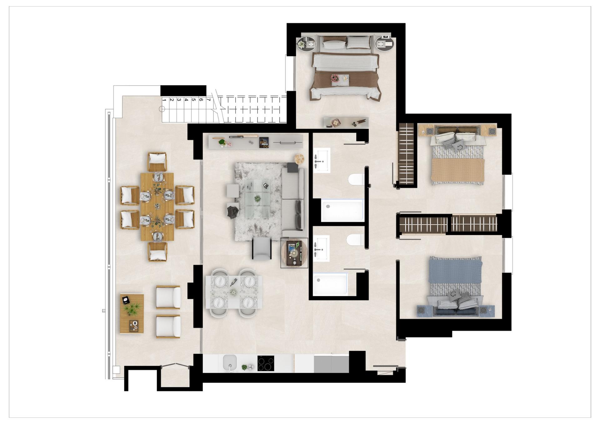 3 Bed, 2 Bath, ApartmentFor Sale, Mijas, Costa del Sol