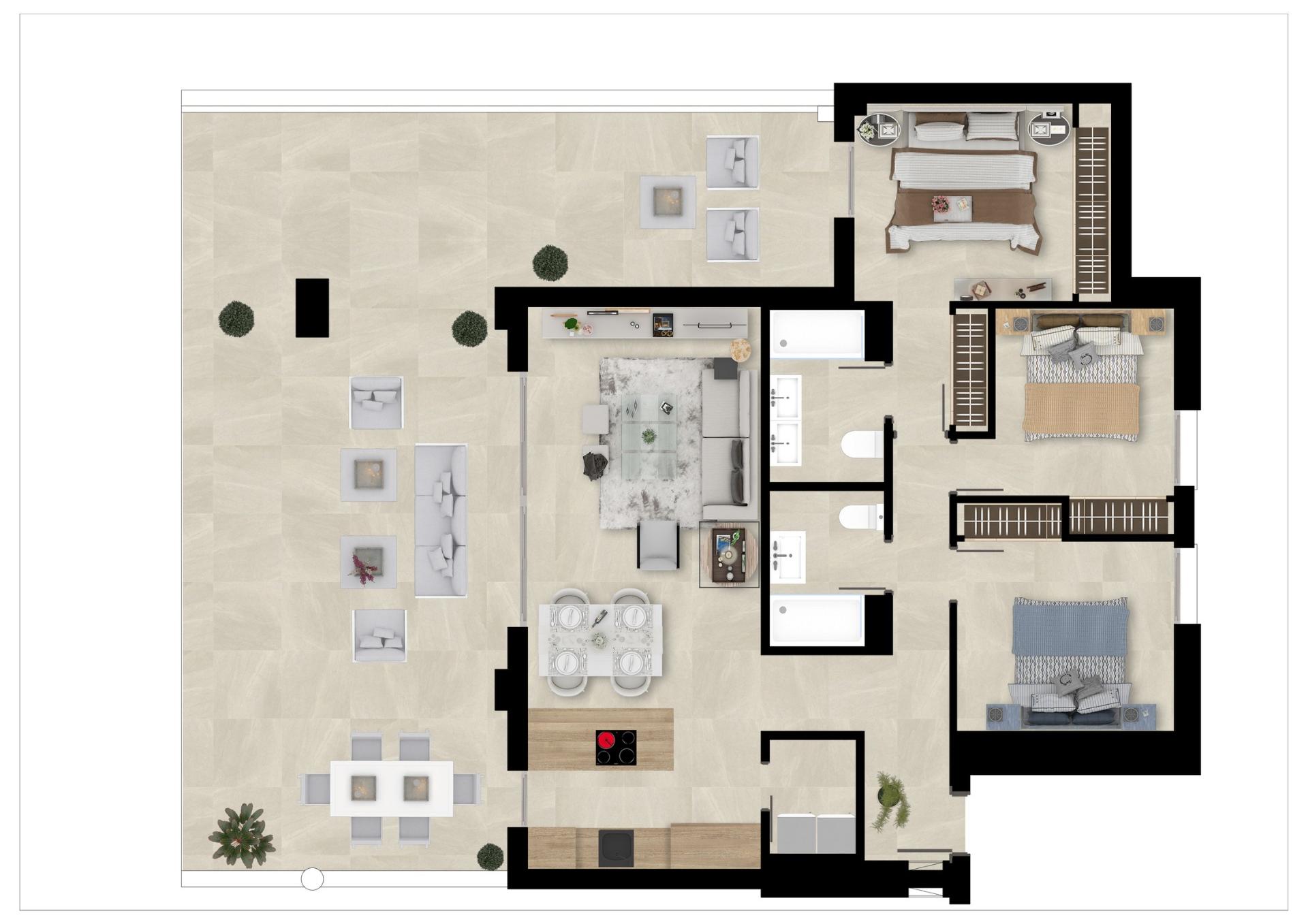 3 Bed, 2 Bath, ApartmentFor Sale, Mijas, Costa del Sol