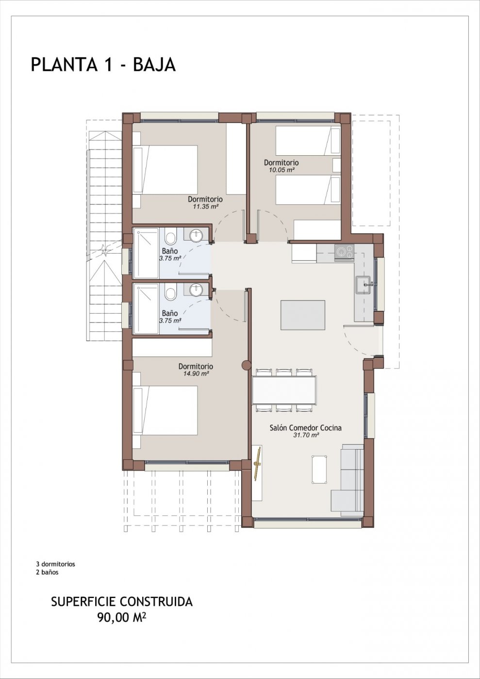 3 Bed, 2 Bath, HouseFor Sale, Vera, Costa Almeria