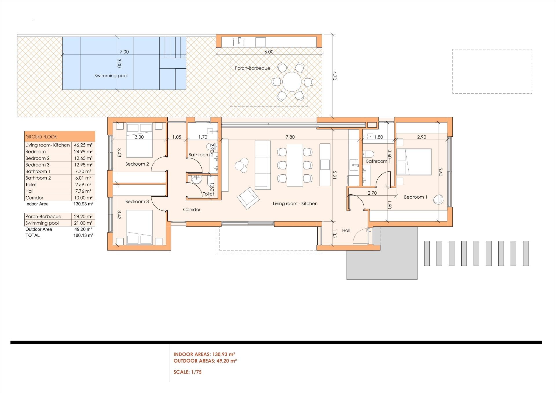 3 Bed, 2 Bath, HouseFor Sale, Altaona Golf and Country Village, Murcia
