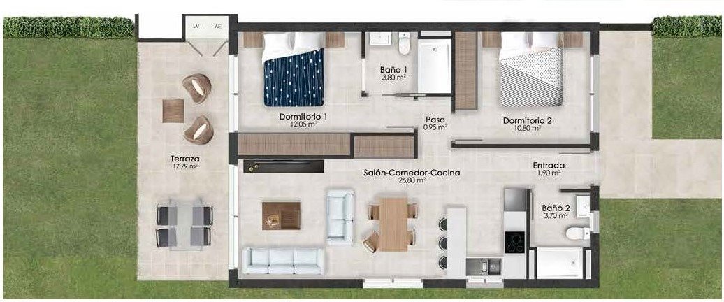 2 Bed, 2 Bath, ApartmentFor Sale, Alhama De Murcia, Costa Calida