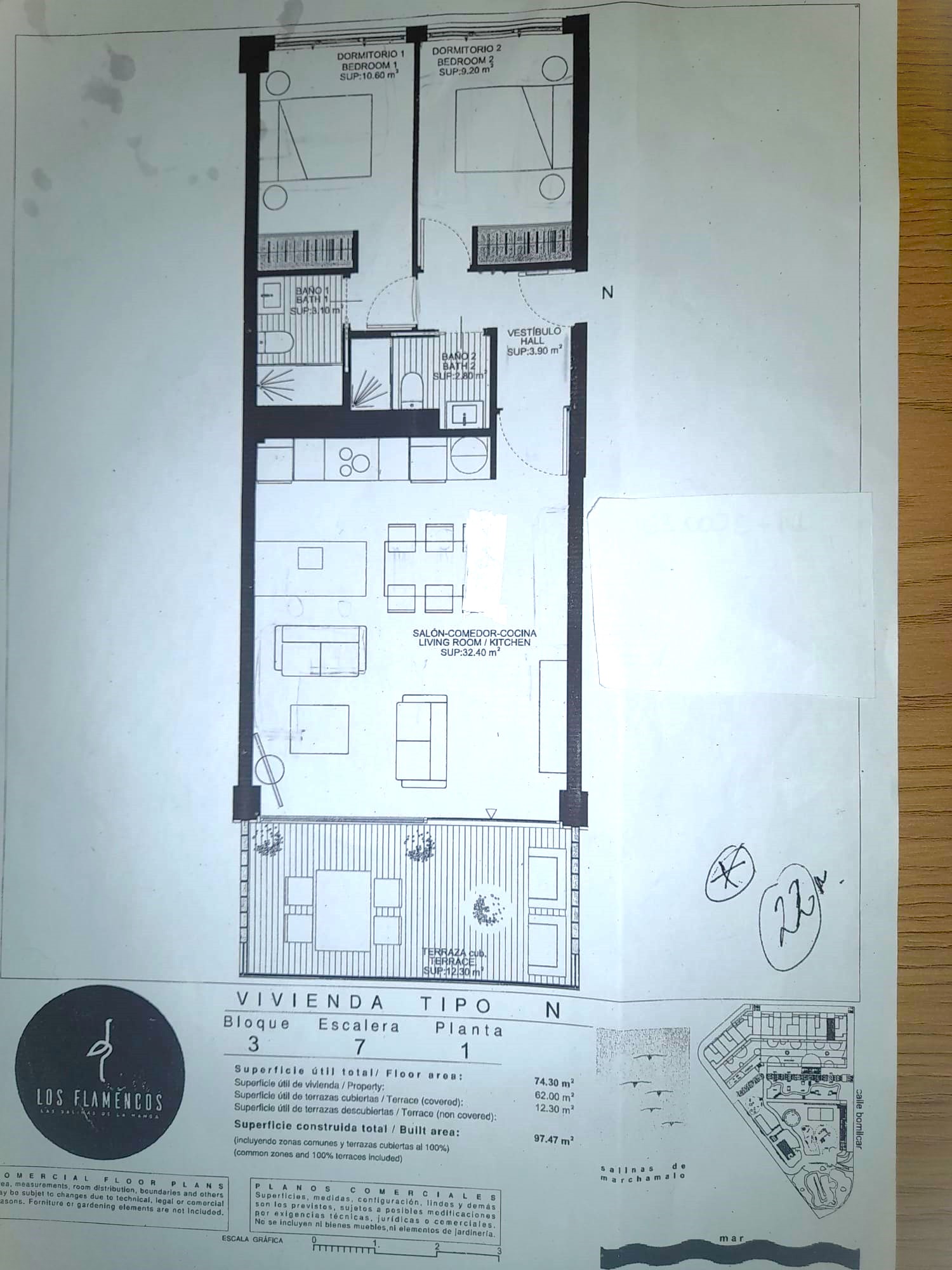 2 Bed, 2 Bath, ApartmentFor Sale, Playa Honda, Murcia