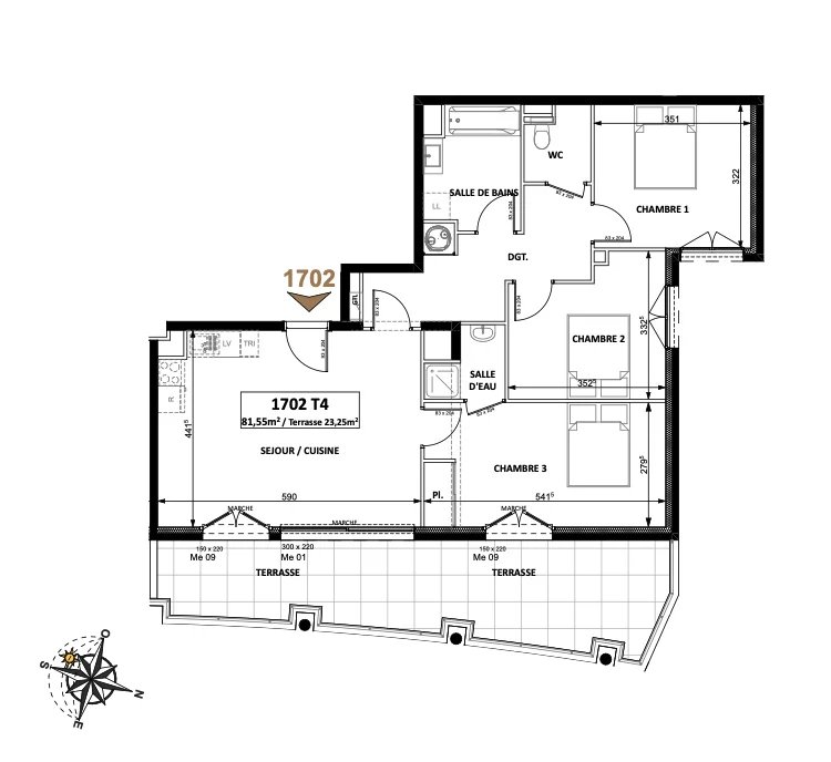 3 Bed, 2 Bath, ApartmentFor Sale, Beausoleil, Alpes-Maritimes