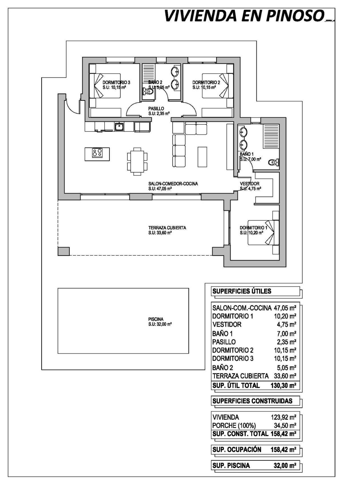 3 Bed, 2 Bath, HouseFor Sale, Pinoso, Alicante