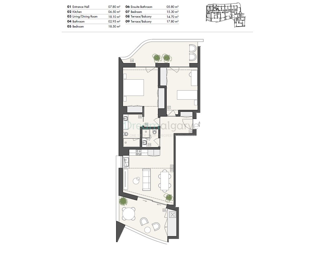 2 Bed, 2 Bath, ApartmentFor Sale, Lagos, Faro, 8600-282