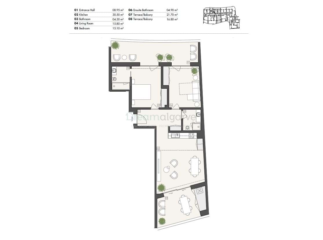 1 Bed, 1 Bath, ApartmentFor Sale, Lagos, Faro, 8600-282