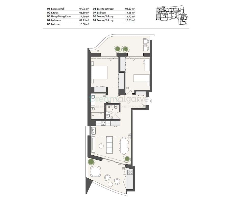 2 Bed, 2 Bath, ApartmentFor Sale, Lagos, Faro, 8600-282