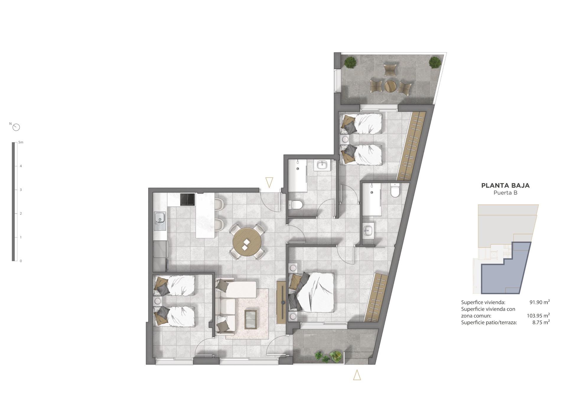 3 Bed, 2 Bath, ApartmentFor Sale, Pueblo, Alicante