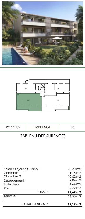 2 Bed, 1 Bath, ApartmentFor Sale, Saint-Tropez, Var