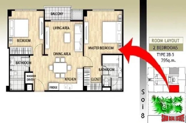 2 Bed, 2 Bath, ApartmentFor Sale, Nana, Bangkok