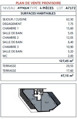 3 Bed, 2 Bath, ApartmentFor Sale, Antibes, Alpes-Maritimes