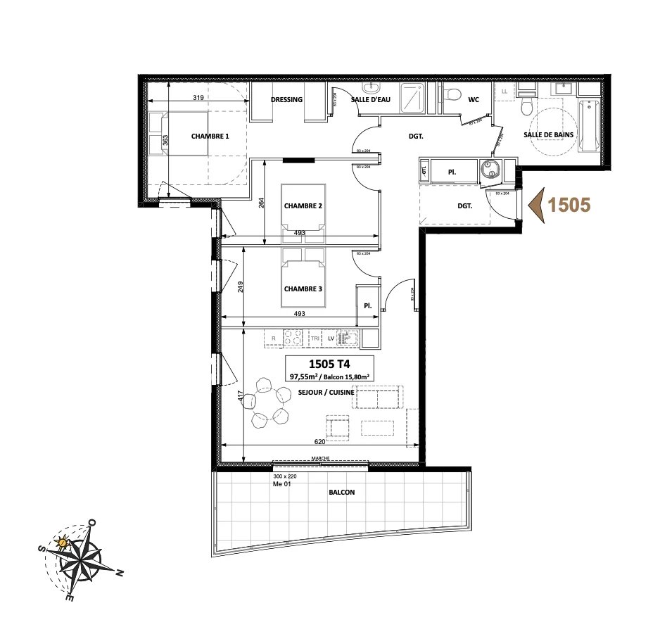 3 Bed, 2 Bath, ApartmentFor Sale, Beausoleil, Alpes-Maritimes