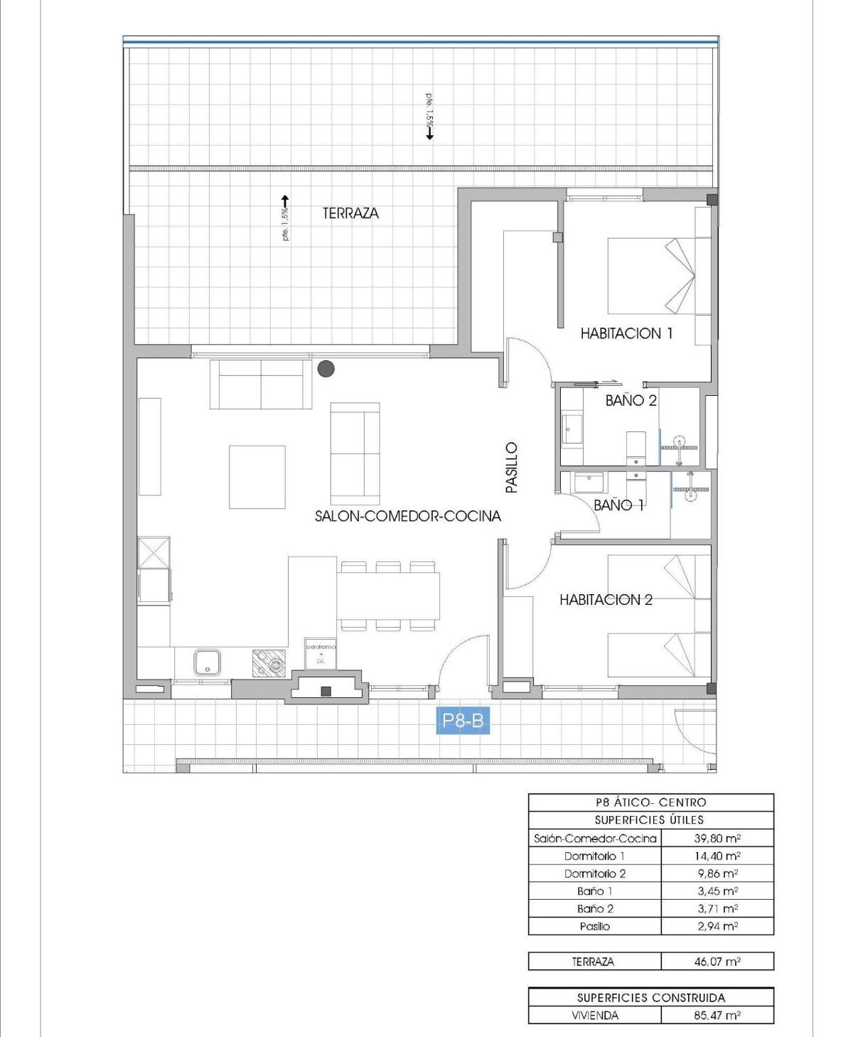 2 Bed, 2 Bath, ApartmentFor Sale, Villajoyosa, Alicante