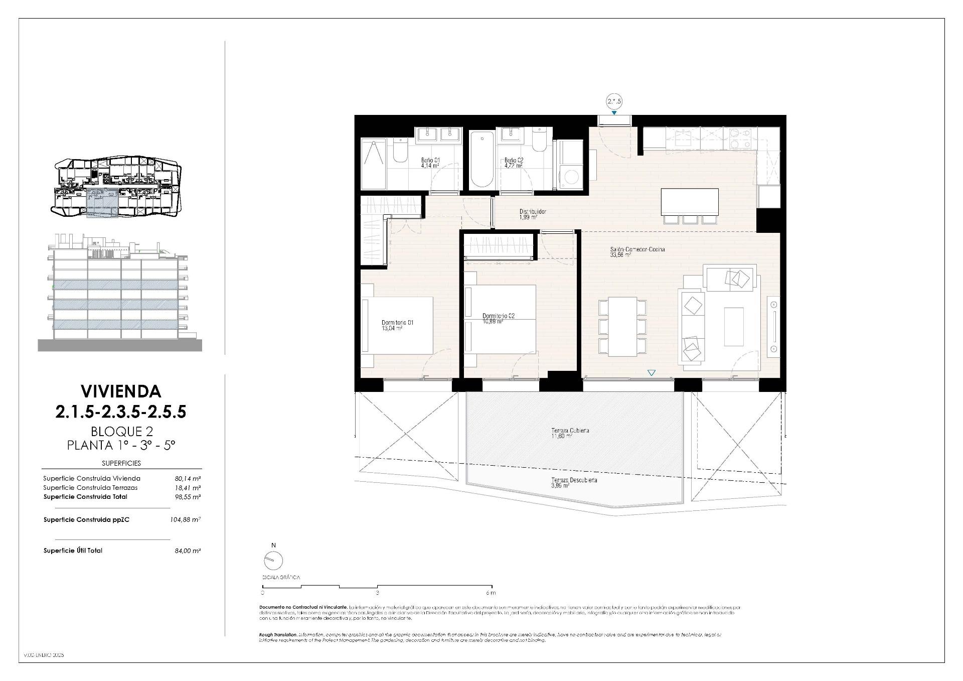 2 Bed, 2 Bath, ApartmentFor Sale, Villajoyosa, Alicante