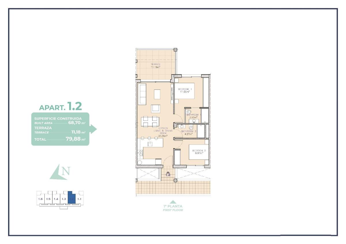 2 Bed, 2 Bath, ApartmentFor Sale, Los Alcazares, Murcia