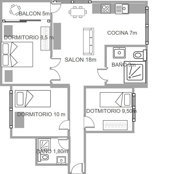 3 Bed, 2 Bath, ApartmentFor Sale, San Pedro Del Pinatar, Murcia