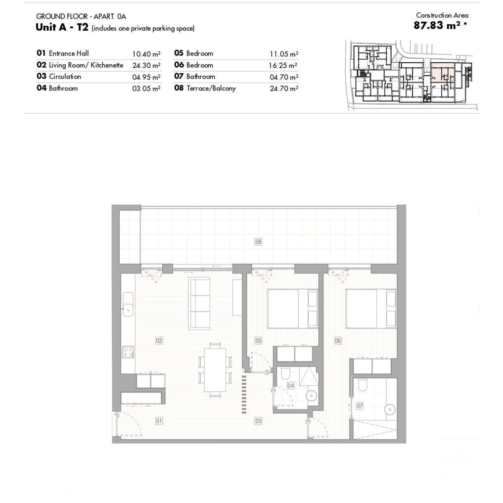 2 Bed, 2 Bath, ApartmentFor Sale, Lagos, Faro, 8600-513