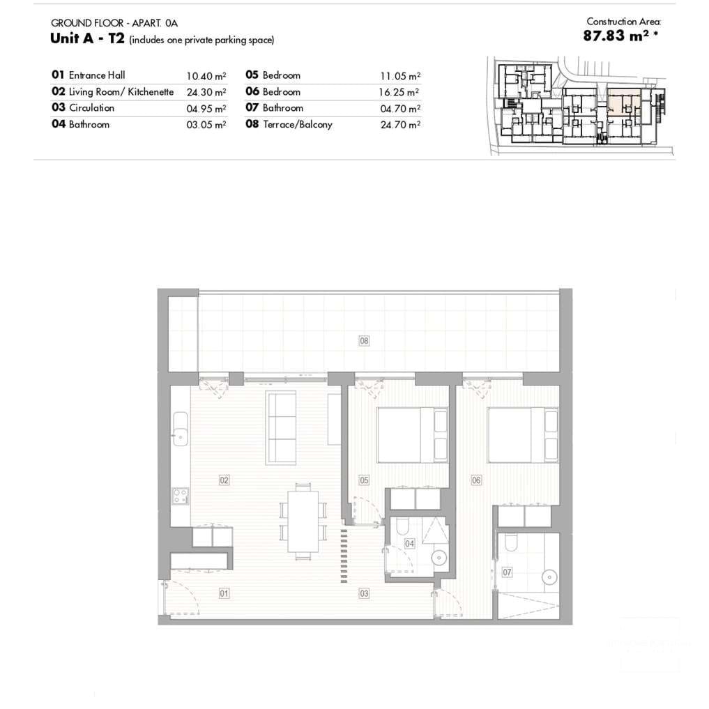 2 Bed, 2 Bath, ApartmentFor Sale, Lagos, Faro, 8600-513