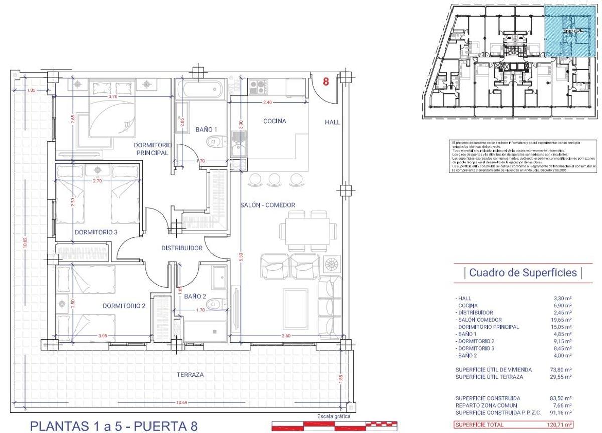 3 Bed, 2 Bath, ApartmentFor Sale, Fuengirola, Costa del Sol