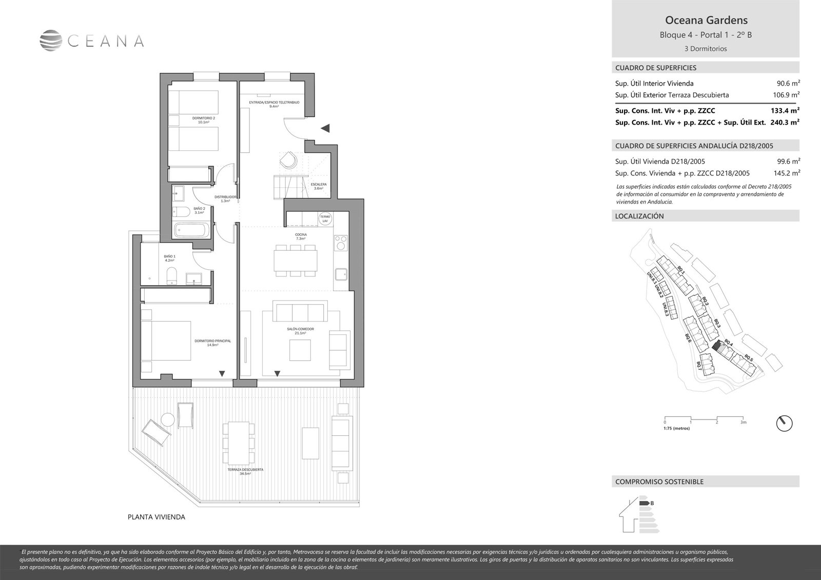 3 Bed, 2 Bath, ApartmentFor Sale, Estepona, Malaga