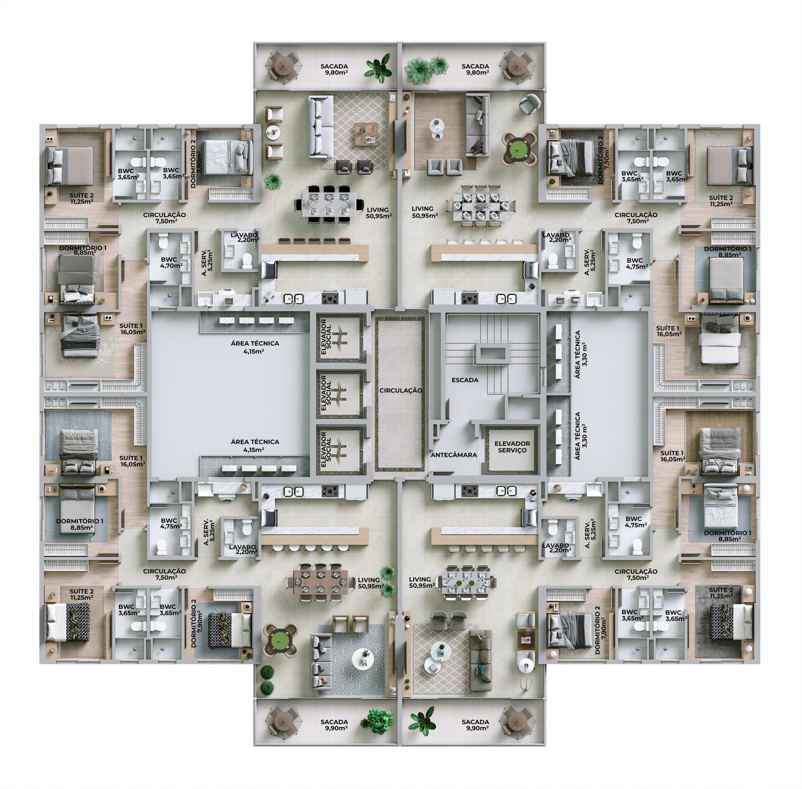 4 Bed, 2 Bath, ApartmentFor Sale, Centro, Santa Catarina, 88330-394