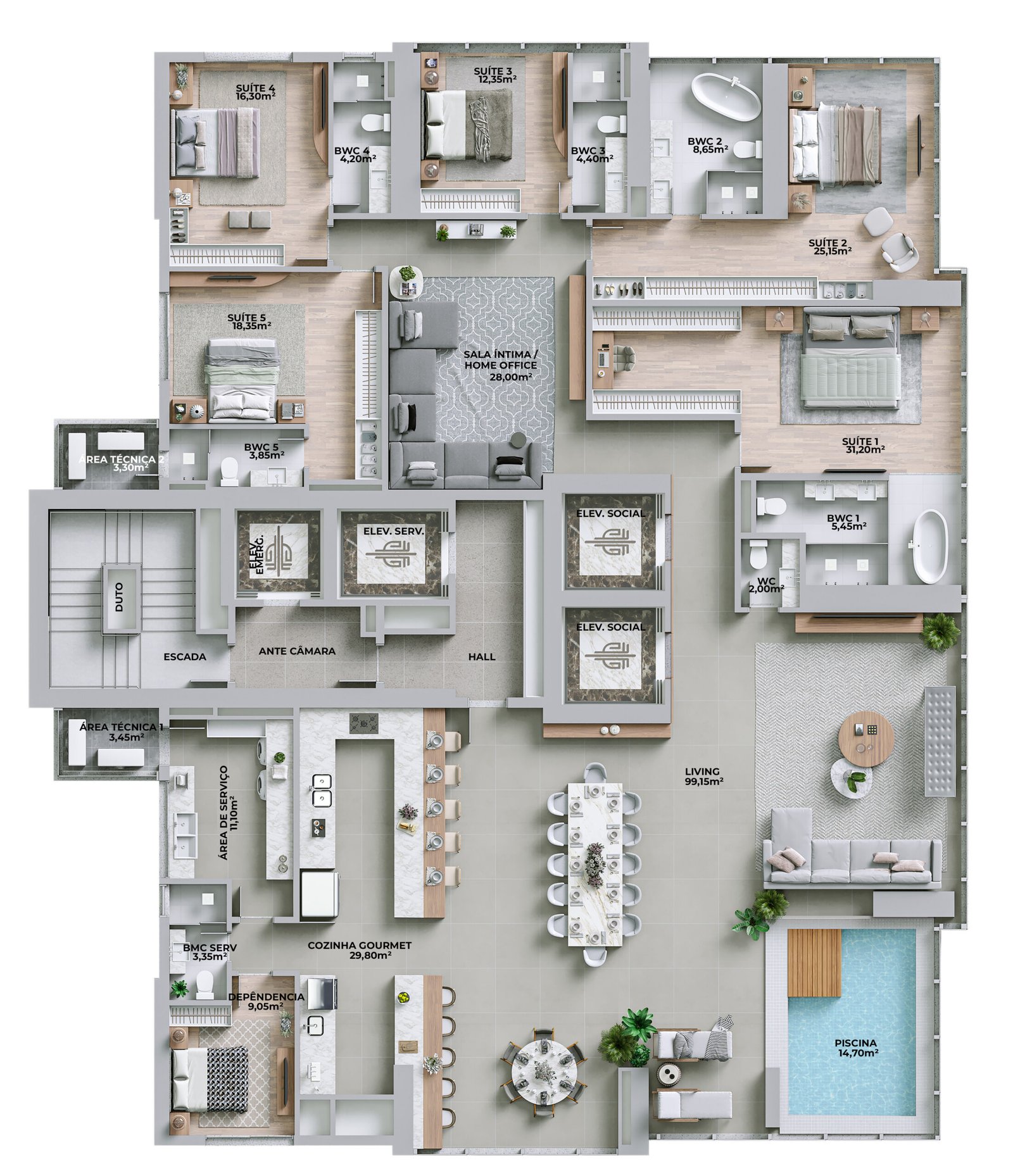 4 Bed, 5 Bath, ApartmentFor Sale, Centro, Santa Catarina, 88330-006