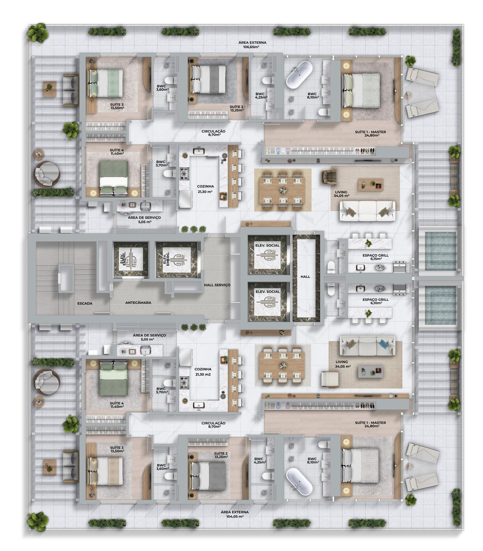 4 Bed, 5 Bath, ApartmentFor Sale, Centro, Santa Catarina, 88330-006