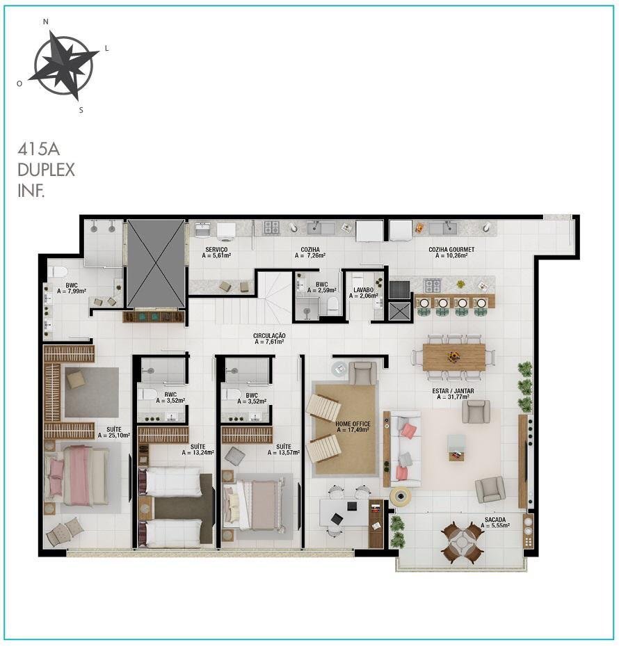 5 Bed, 5 Bath, ApartmentFor Sale, Jurerê Internacional, Santa Catarina, 88053-418