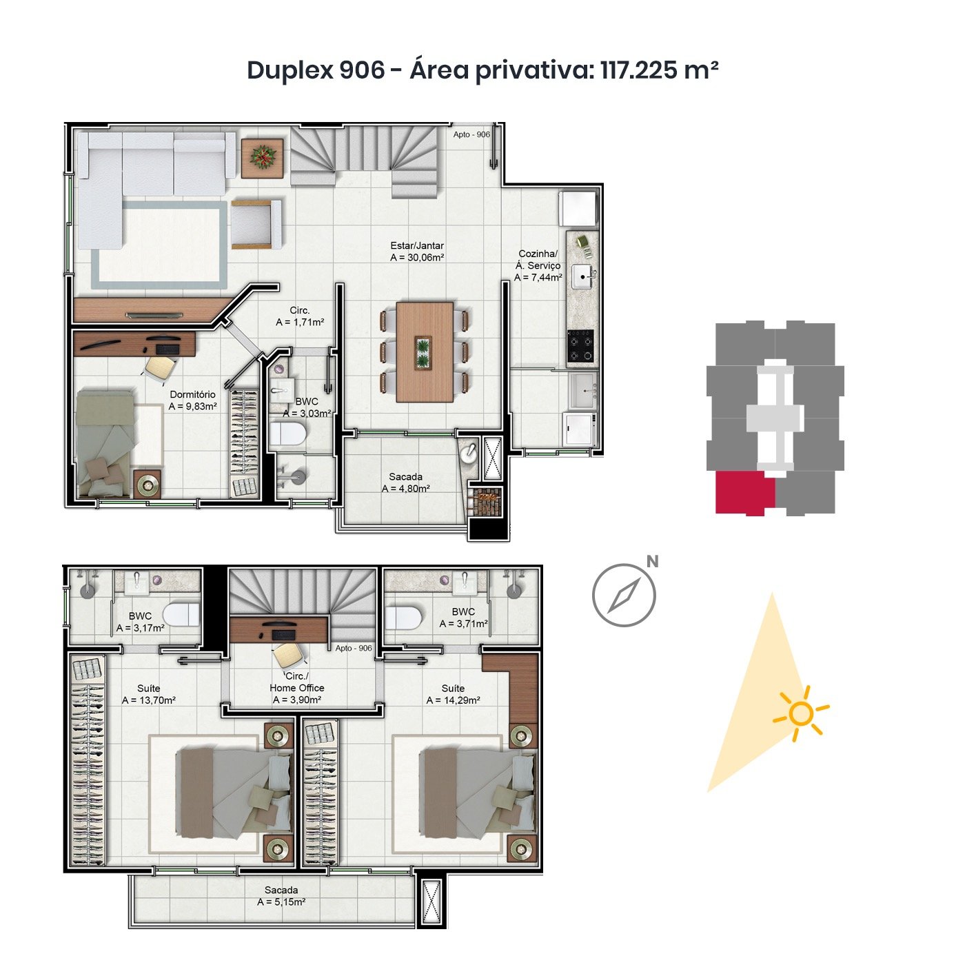 2 Bed, 2 Bath, ApartmentFor Sale, Santa Catarina, Trindade, 88036-001
