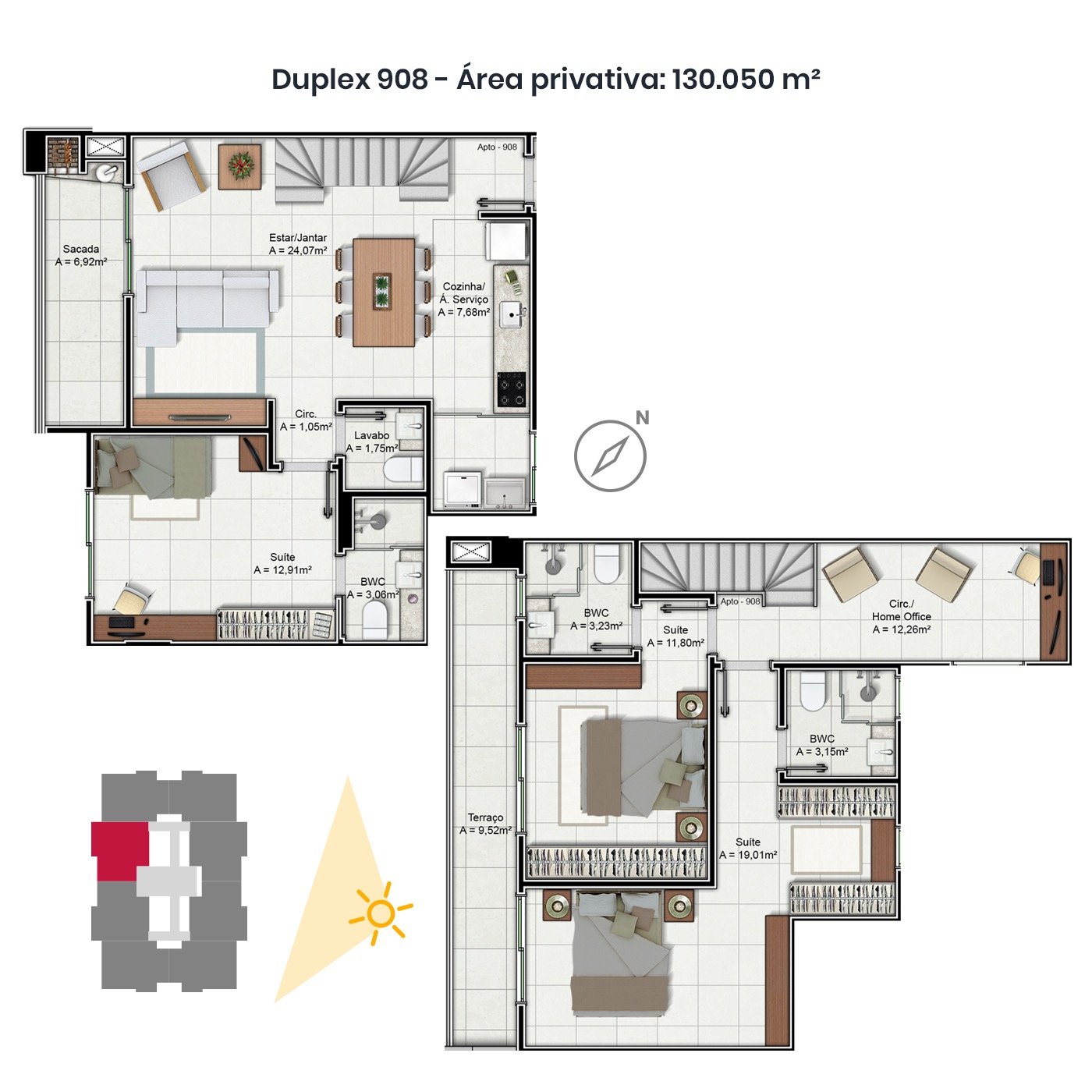 2 Bed, 2 Bath, ApartmentFor Sale, Santa Catarina, Trindade, 88036-001