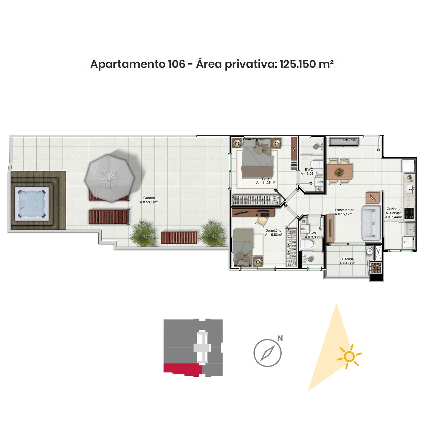 2 Bed, 2 Bath, ApartmentFor Sale, Santa Catarina, Trindade, 88036-001