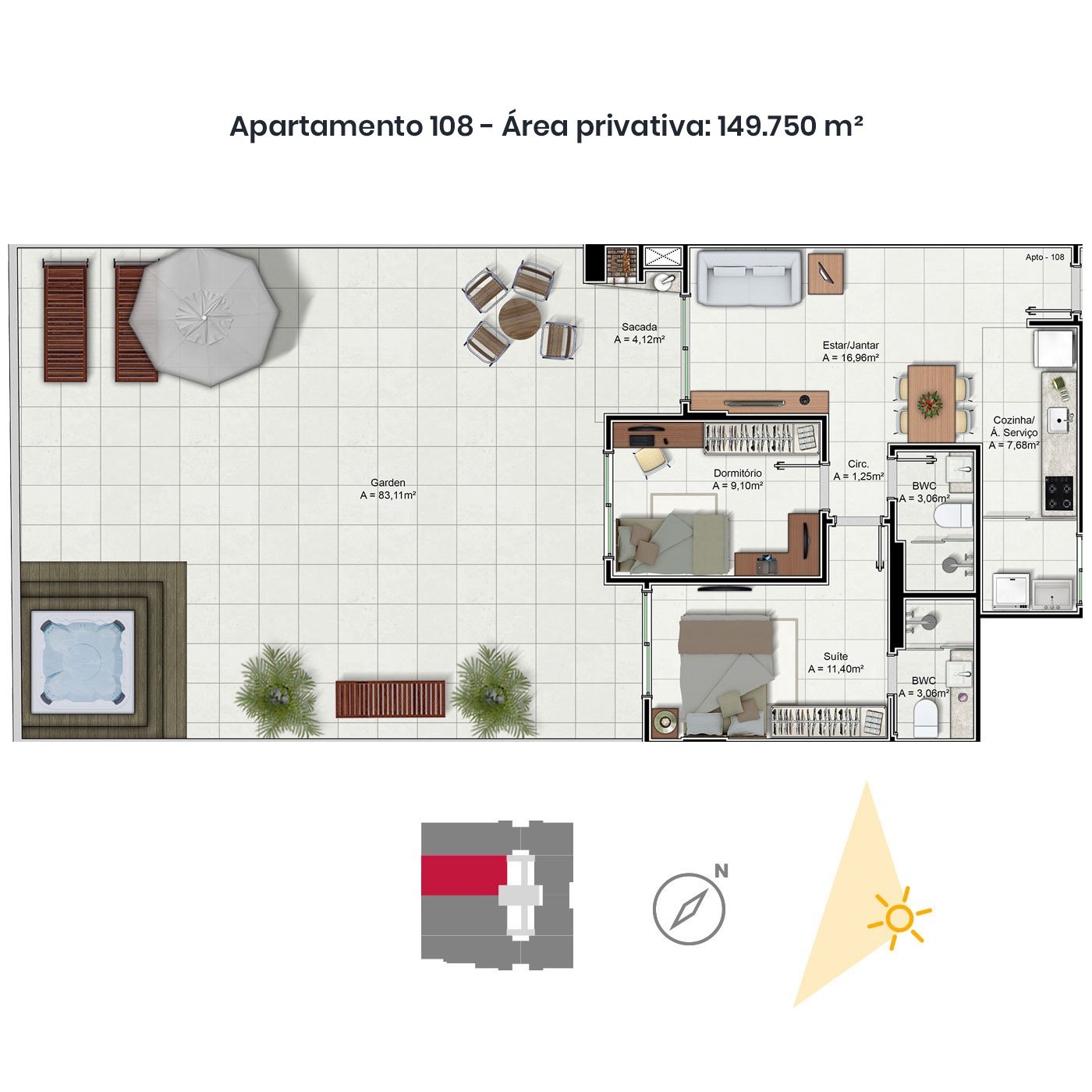 2 Bed, 2 Bath, ApartmentFor Sale, Santa Catarina, Trindade, 88036-001