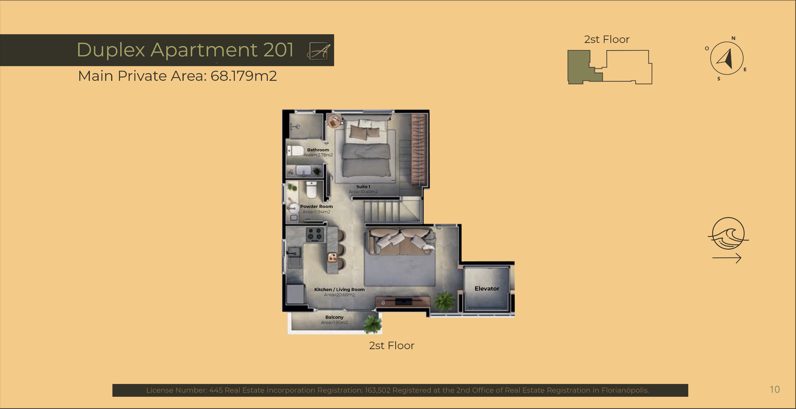 1 Bed, 1 Bath, ApartmentFor Sale, Jurerê, Santa Catarina, 88053-600