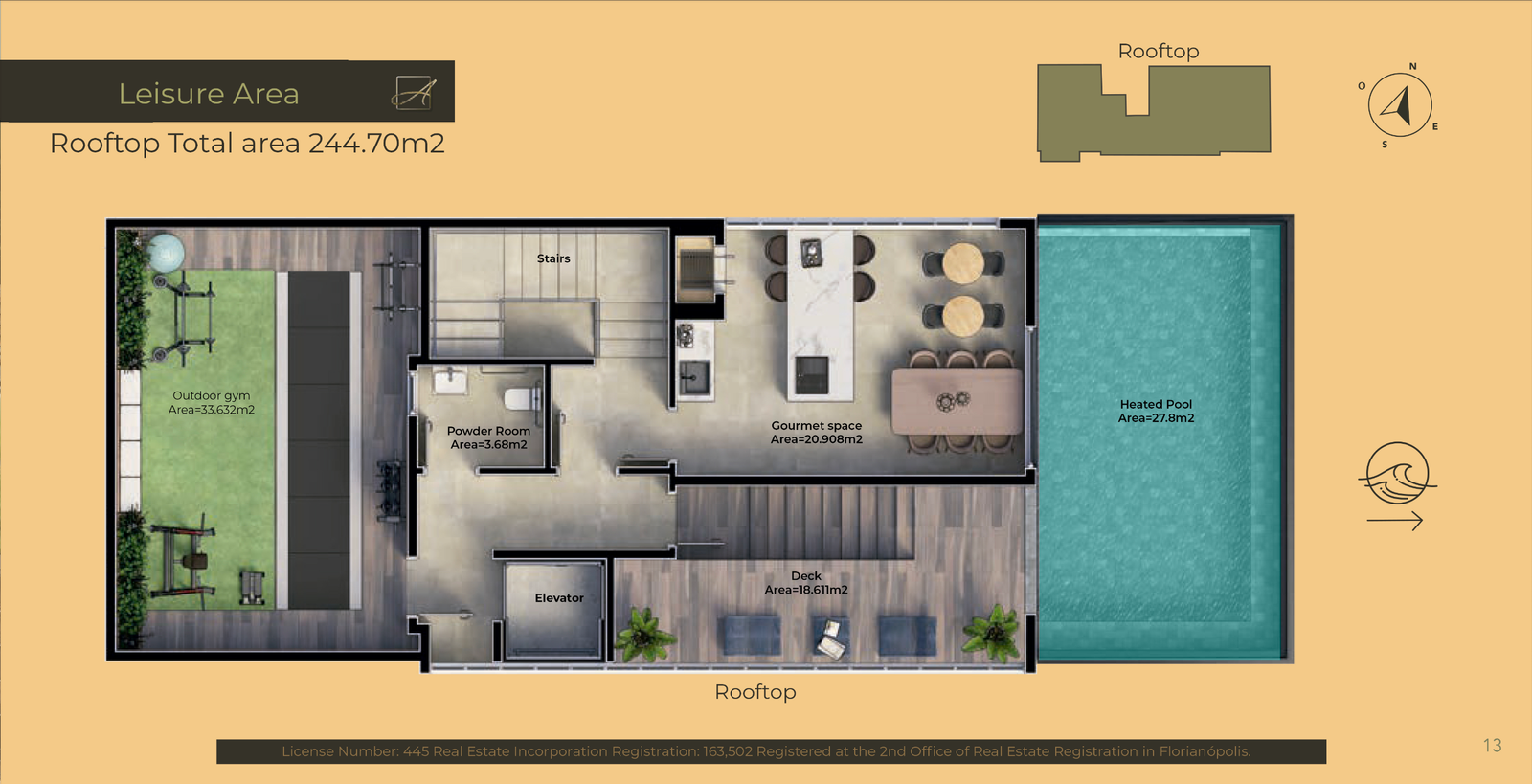 1 Bed, 1 Bath, ApartmentFor Sale, Jurerê, Santa Catarina, 88053-600