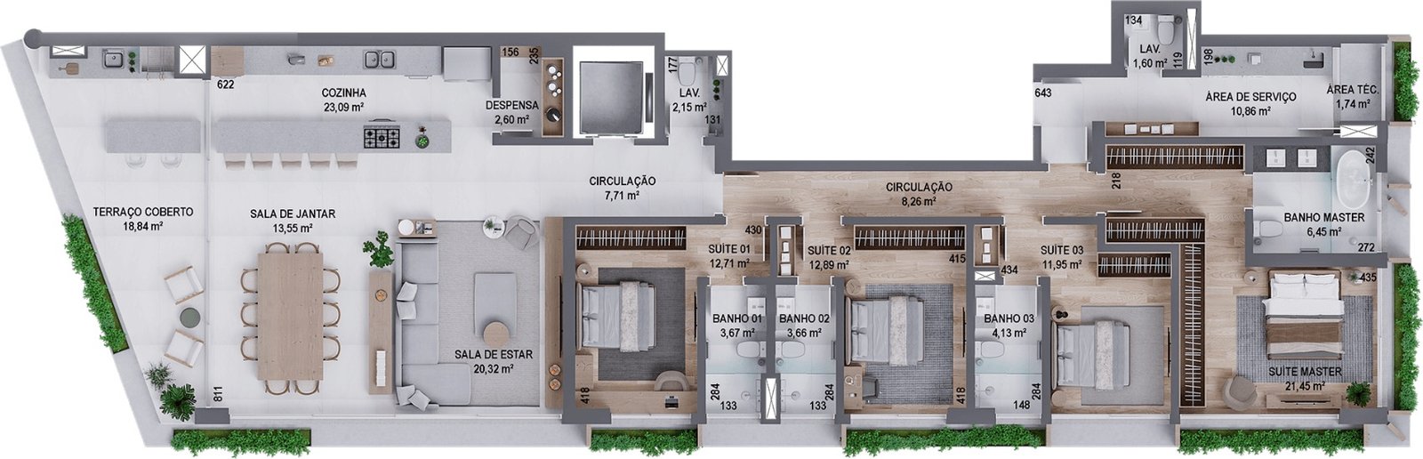 3 Bed, 3 Bath, ApartmentFor Sale, Florianópolis, Santa Catarina, 88010-002