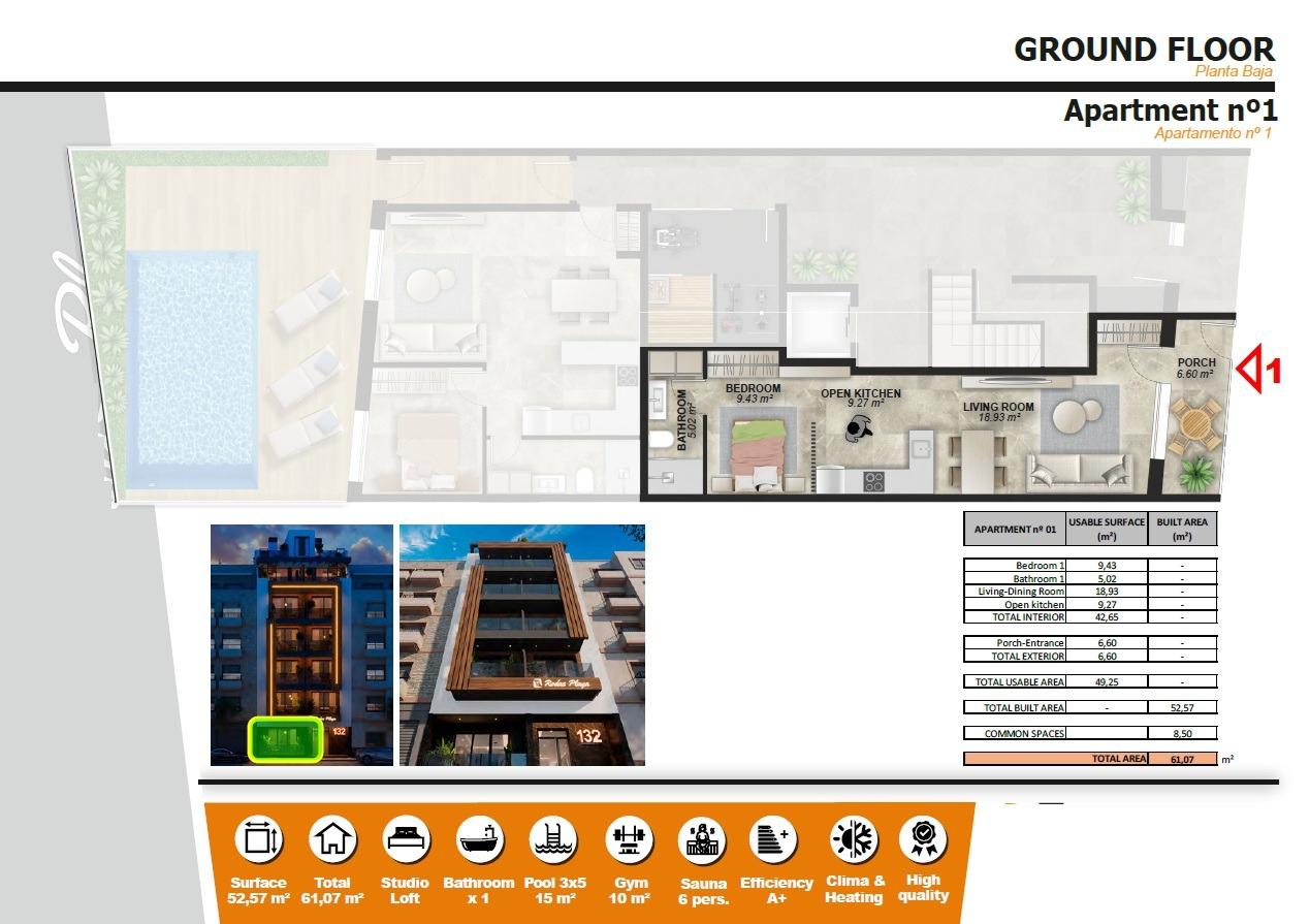 1 Bed, 1 Bath, ApartmentFor Sale, Torrevieja, Alicante