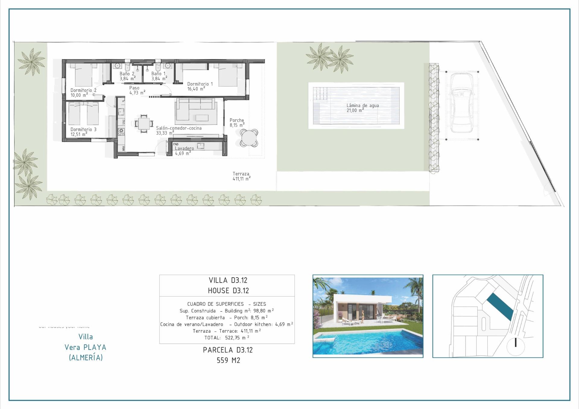 3 Bed, 2 Bath, HouseFor Sale, Vera, Almería