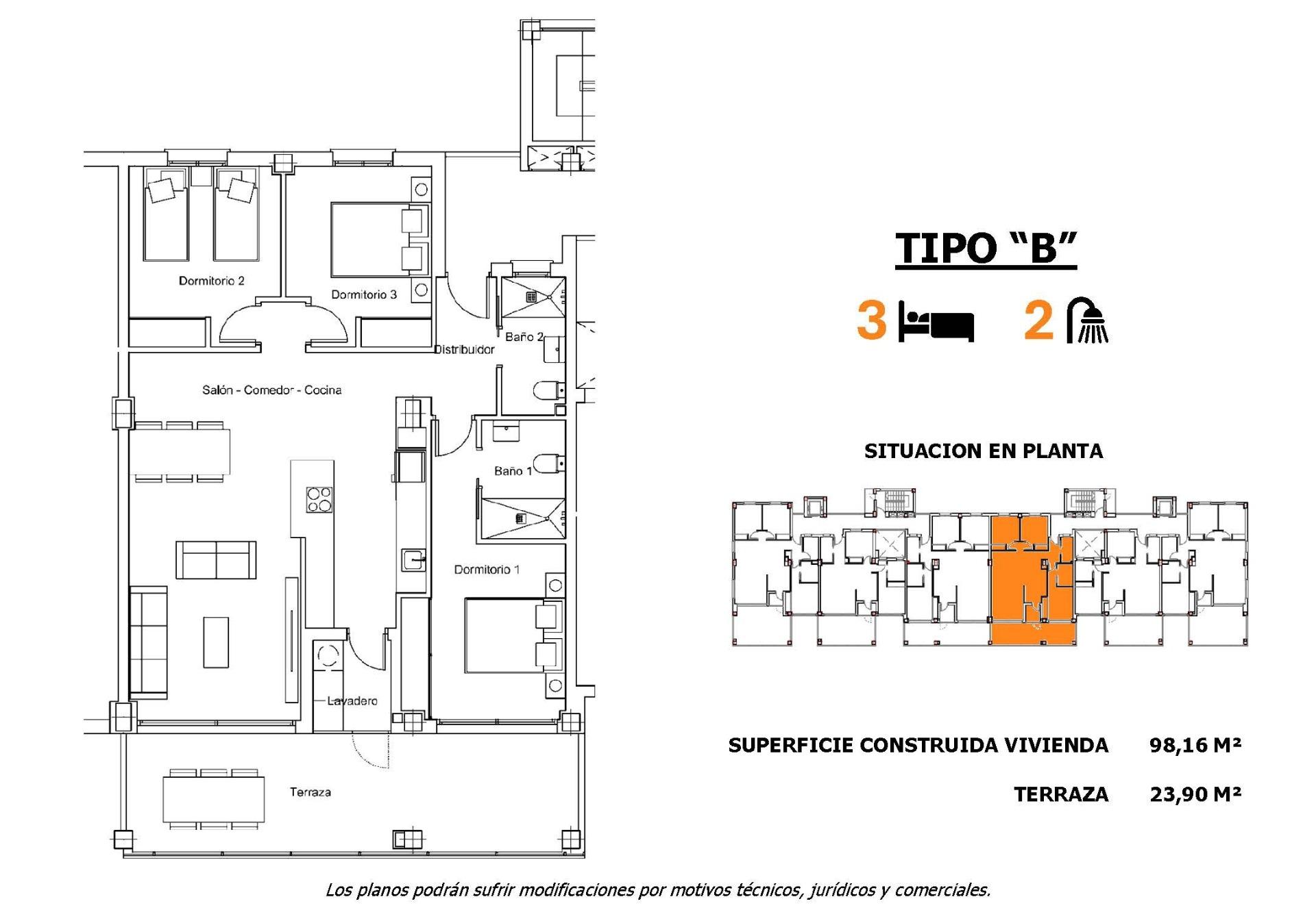 3 Bed, 2 Bath, ApartmentFor Sale, San Miguel de Salinas, Alicante