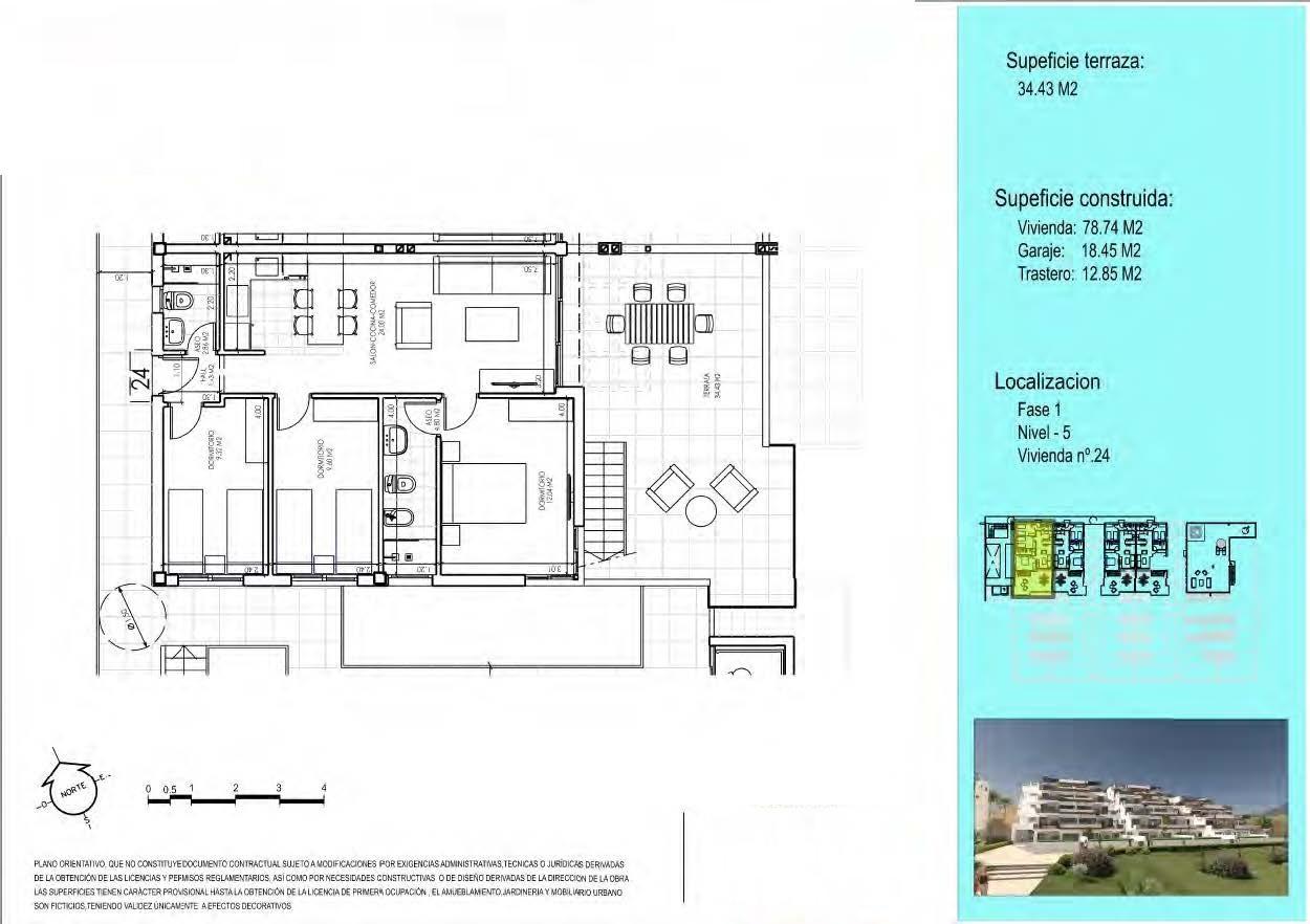 3 Bed, 2 Bath, ApartmentFor Sale, Vera, Almería
