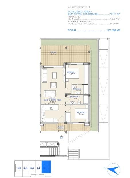 2 Bed, 2 Bath, ApartmentFor Sale, Los Alcazares, Murcia