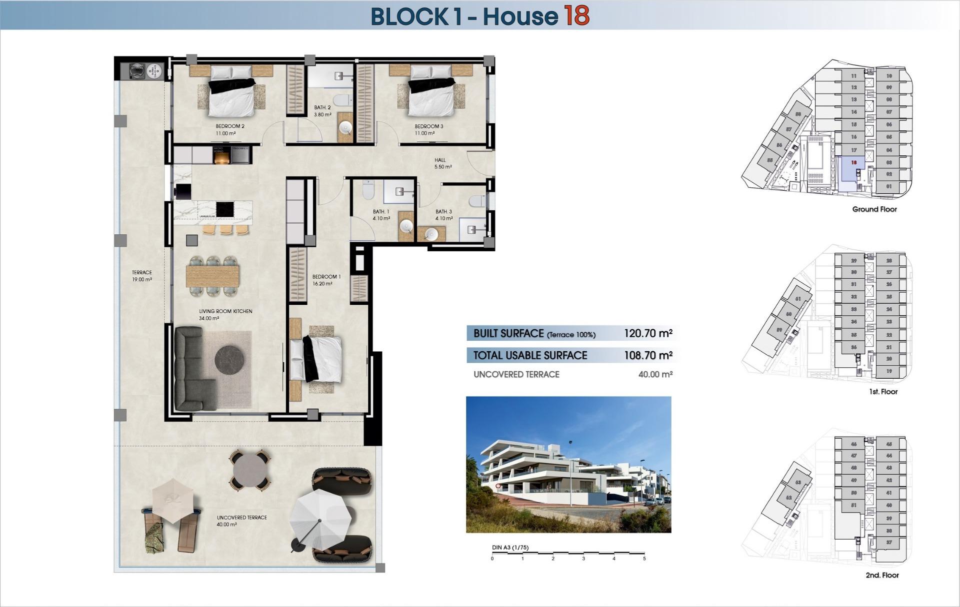 3 Bed, 3 Bath, ApartmentFor Sale, La Marina, Alicante