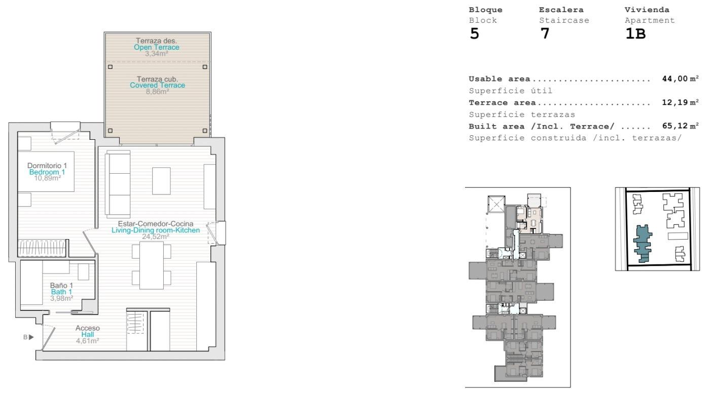 1 Bed, 1 Bath, ApartmentFor Sale, El Verger, Alicante