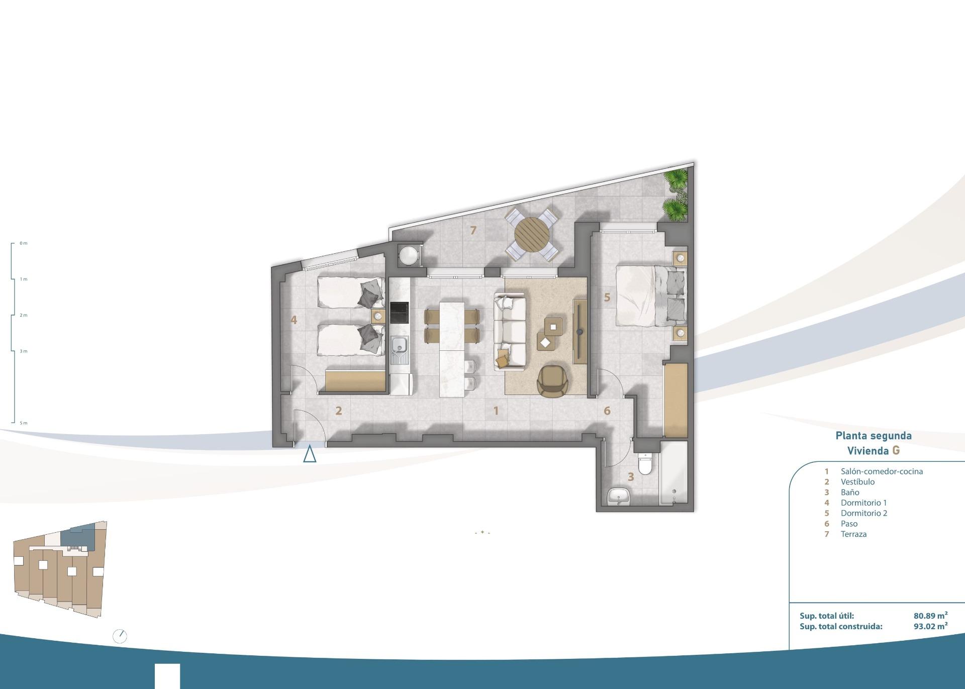 2 Bed, 1 Bath, ApartmentFor Sale, San Pedro Del Pinatar, Murcia