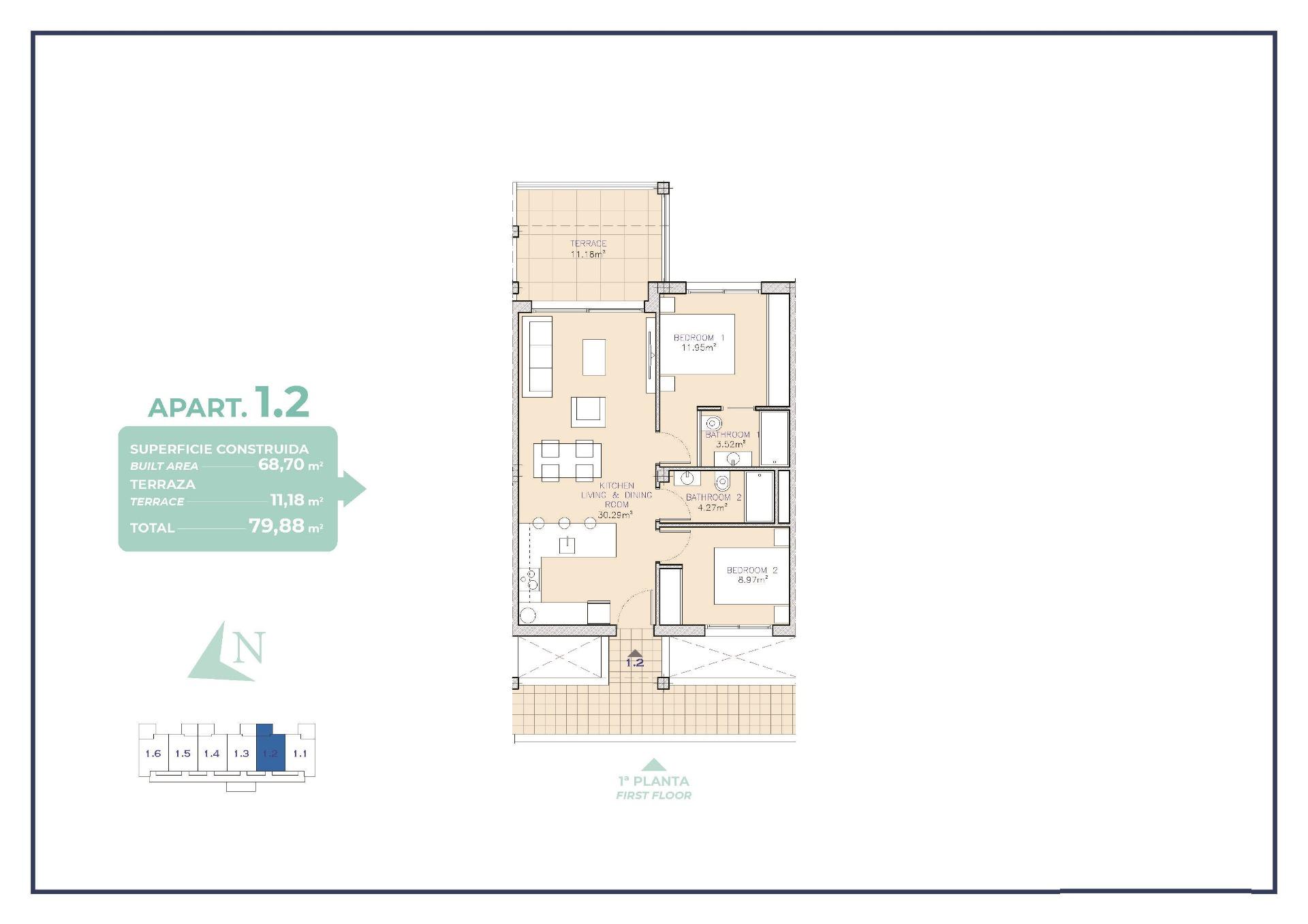 2 Bed, 2 Bath, ApartmentFor Sale, Los Alcazares, Murcia